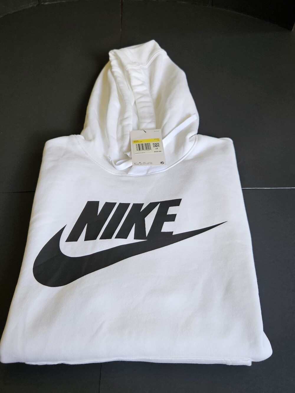 Nike Sportswear Club Fleece Hoodie White Black NWT S